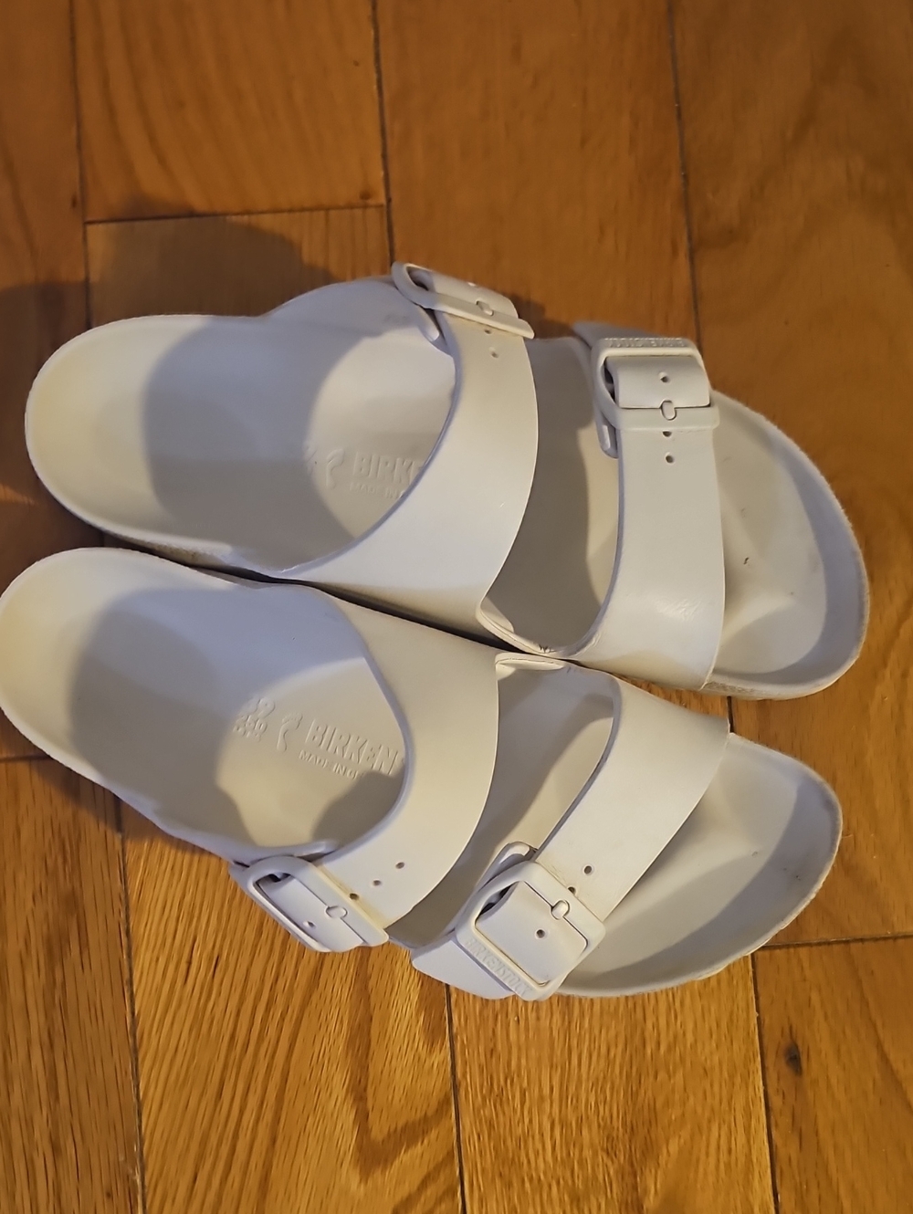Birkenstock Women White Two-Buckle Sandals